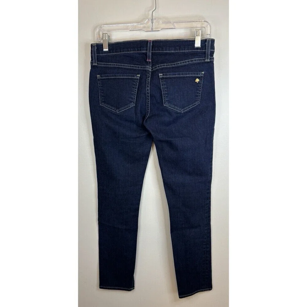 KATE SPADE Broome Street Play Hooky Straight Slim Denim Jeans 27x30 Dark Rinse